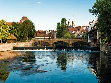 Pegnitz Nürnberg mit Maxbrücke