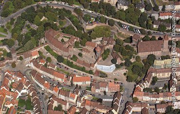 Burggarten Nürnberg - Luftaufnahme Kaiserburg