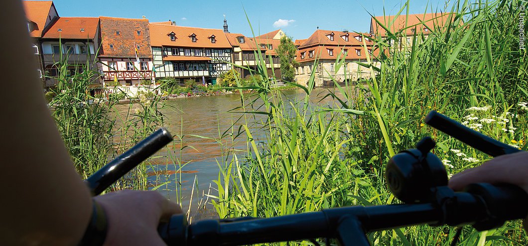 Blick vom RegnitzRadweg auf „Klein-Venedig“ in Bamberg